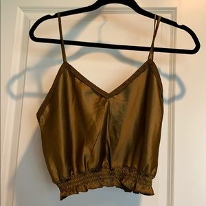 Zara silky  olive green tank